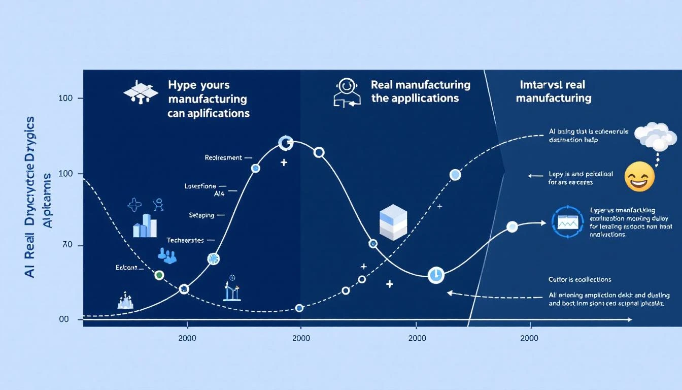 Comparison of AI hype versus real manufacturing applications