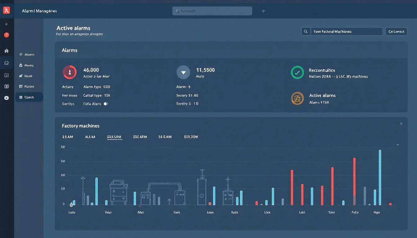 Alarm management dashboard for manufacturing