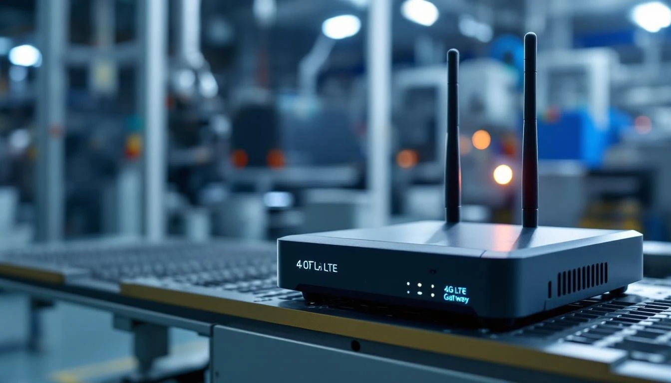 Cellular IoT gateway device connected to industrial equipment