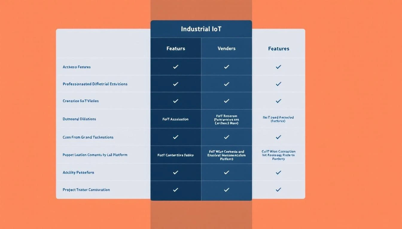 Industrial IoT platform comparison matrix showing multiple vendors and features