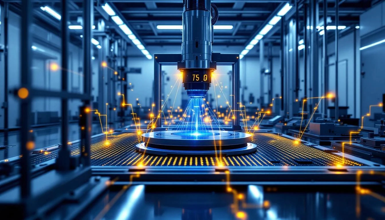 Semiconductor fabrication clean room with IoT monitoring sensors on wafer processing equipment