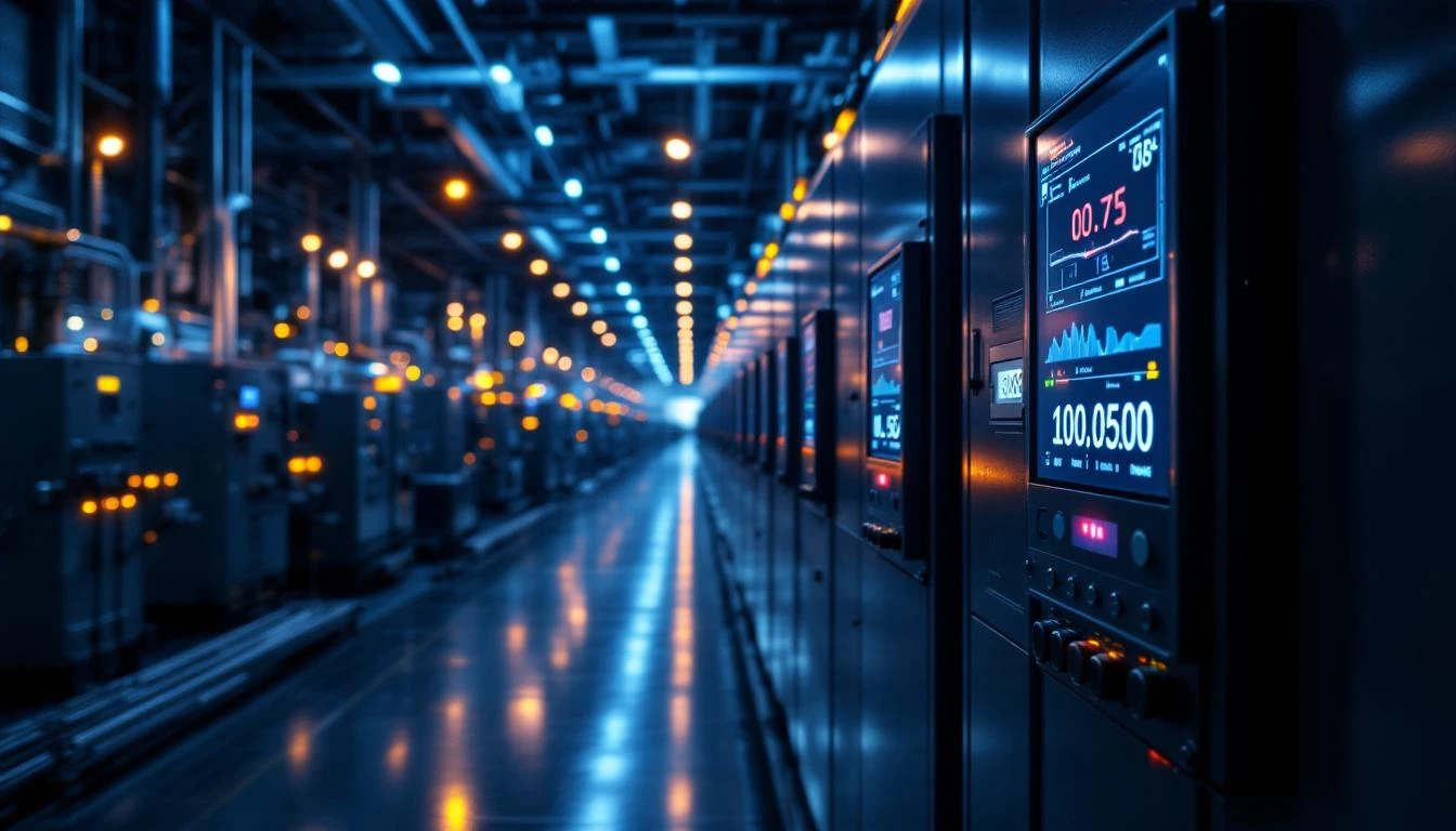 Industrial energy audit with power meters on equipment