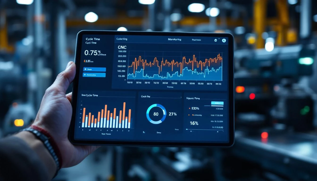 OEE monitoring data collection from CNC and injection molding equipment