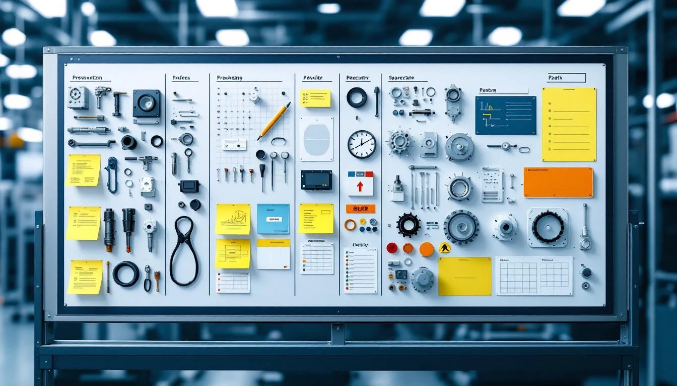 Organized maintenance spare parts tracking and management system