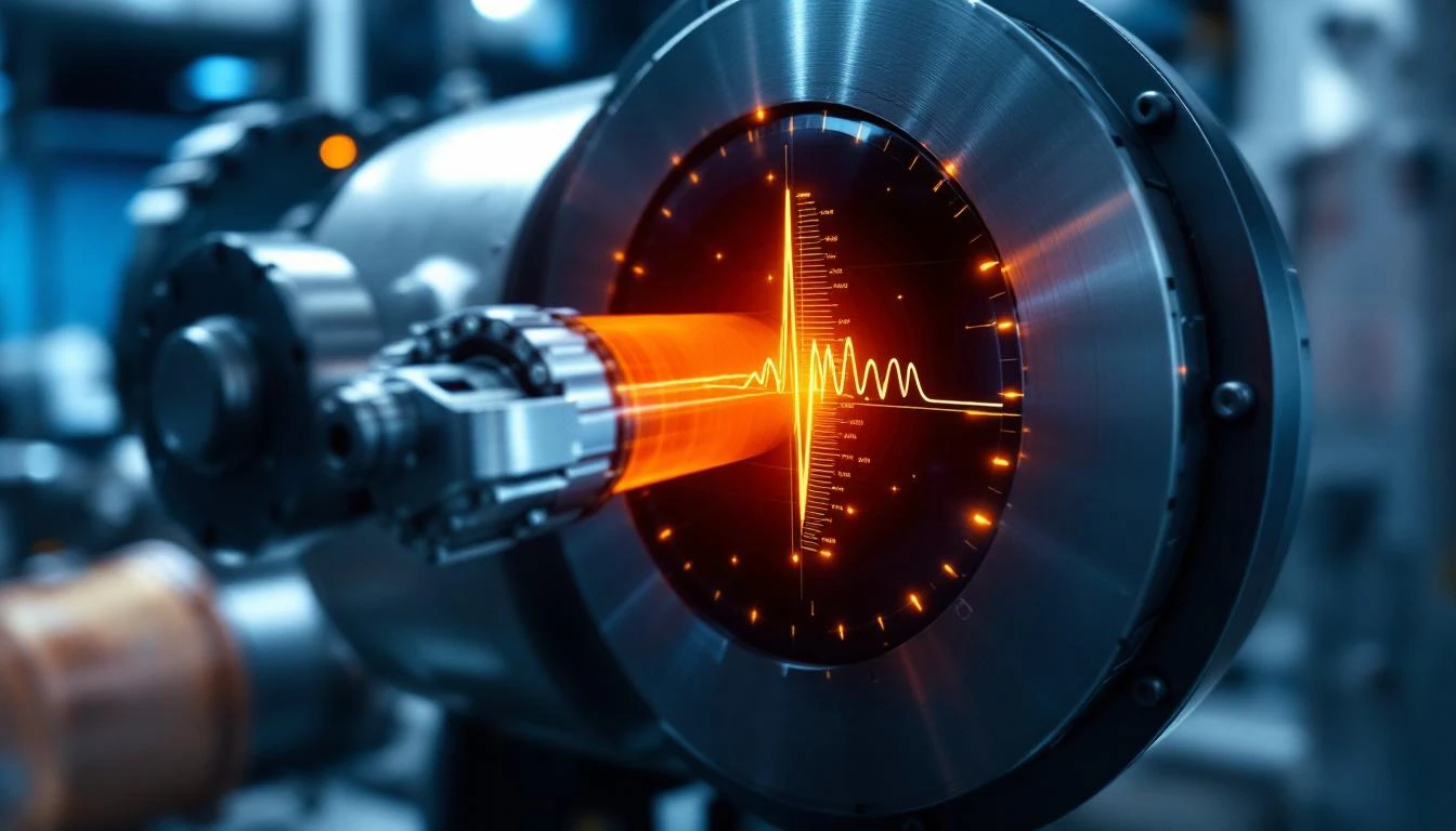 Vibration monitoring sensor on industrial rotating equipment with AI-powered anomaly detection