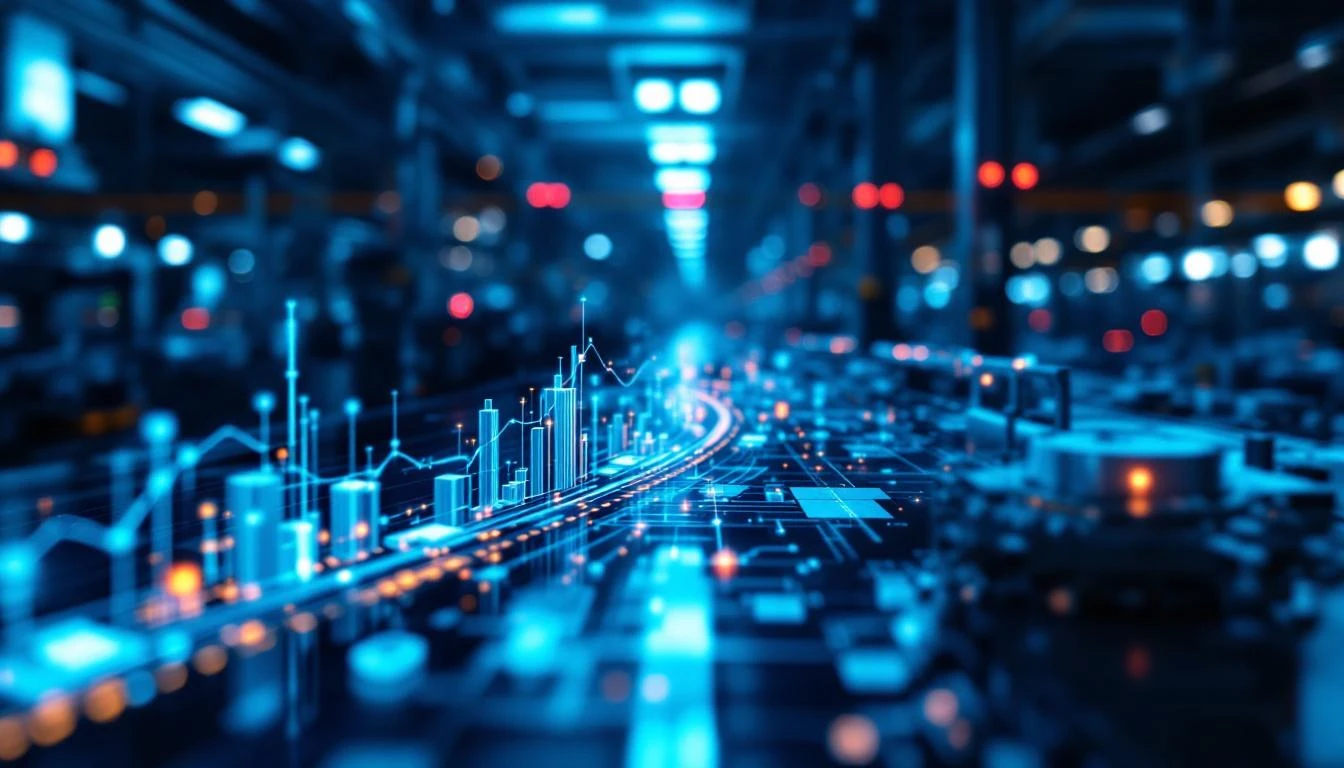 AI manufacturing analytics platform showing process optimization for factory production