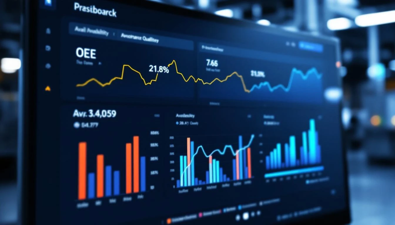 Real-time OEE dashboard showing live manufacturing metrics