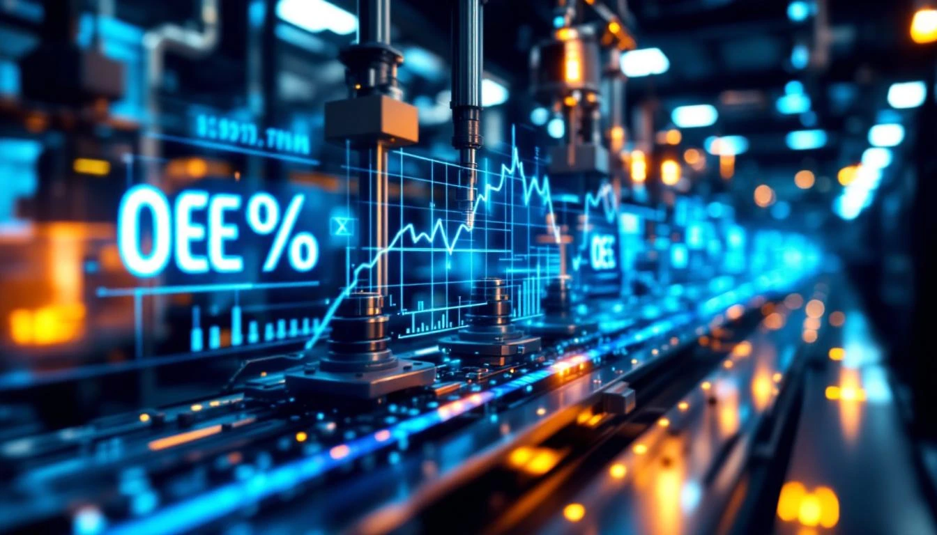 Manufacturing production line with real-time OEE monitoring