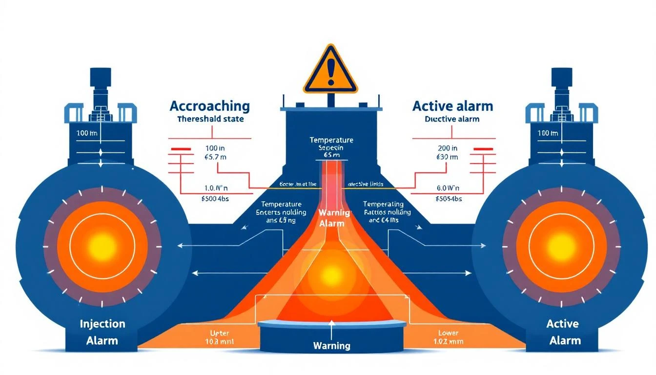 Threshold alarm visualization showing approaching vs active alarm states