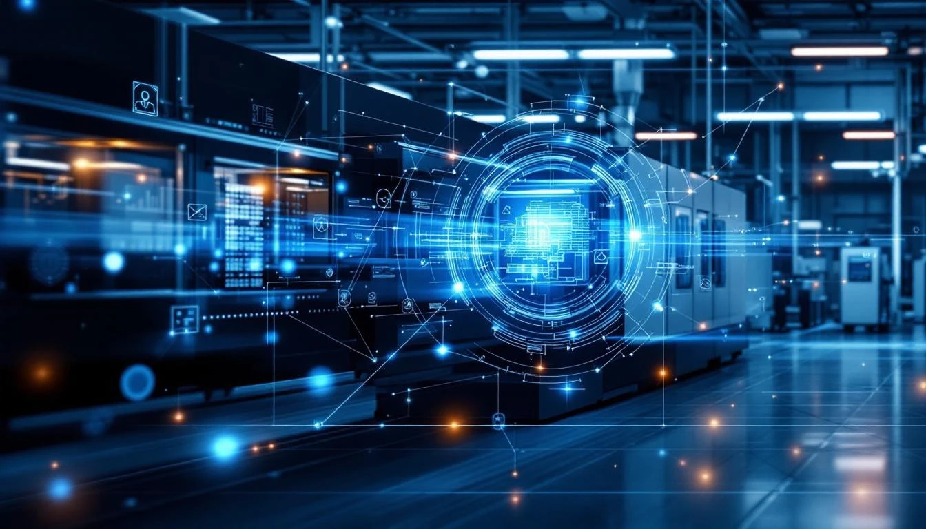 Injection molding machine with IoT monitoring