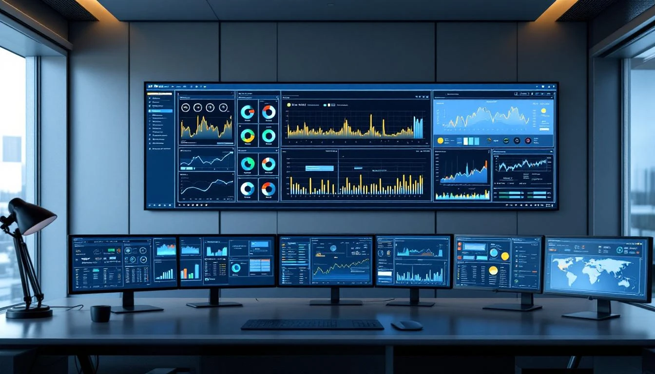 Modern cloud-based IIoT dashboard replacing traditional SCADA in a control room