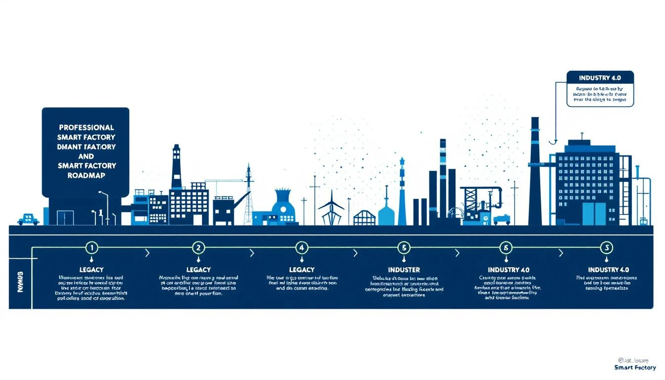Smart factory roadmap showing digital transformation stages