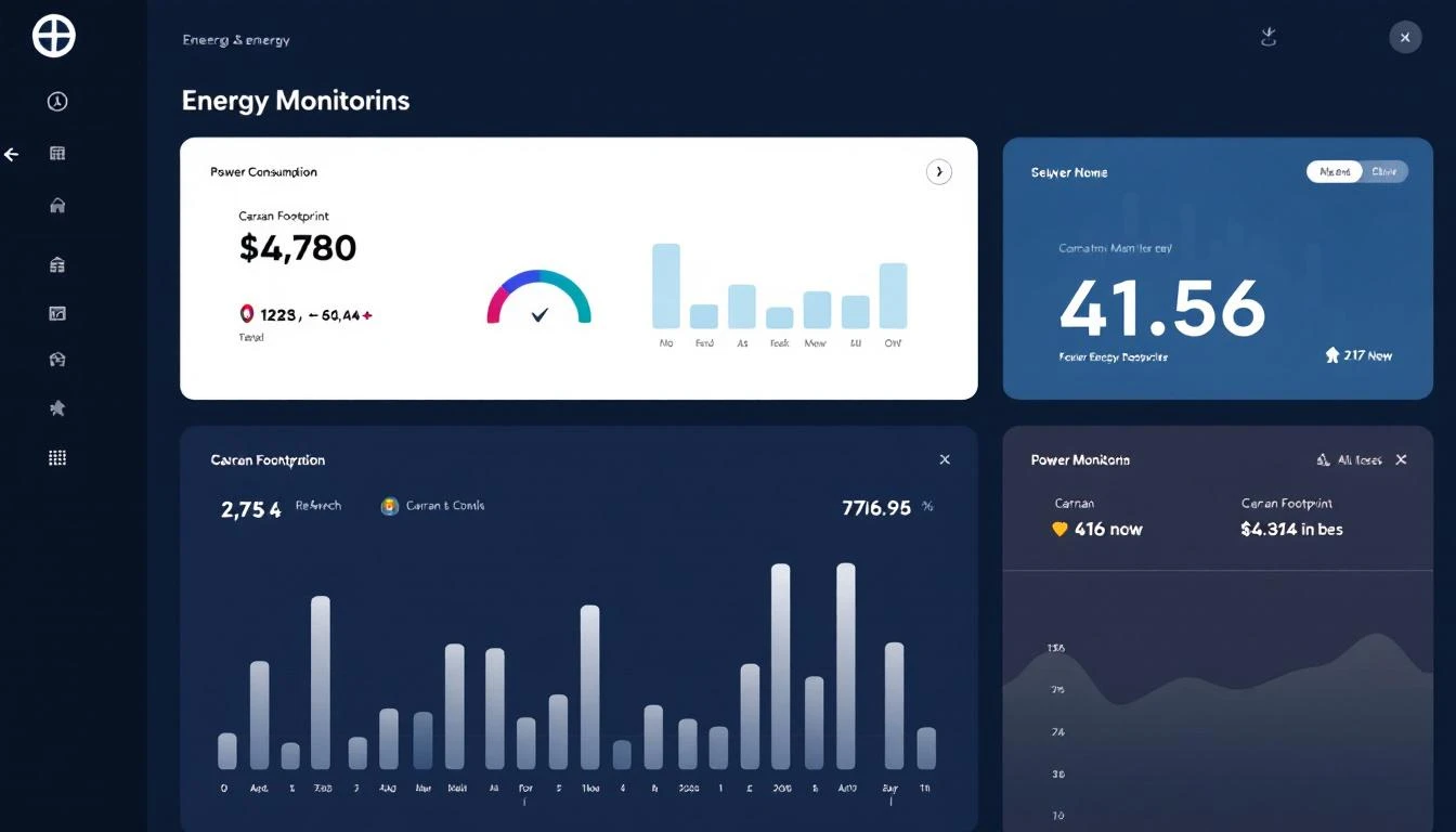 Energy monitoring dashboard showing power consumption per machine