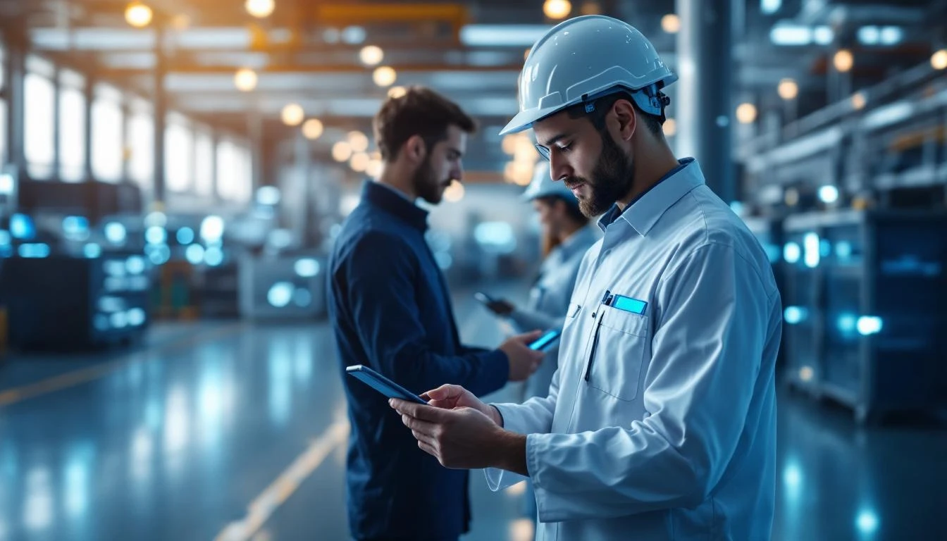 Smart factory with renewable energy integration and environmental monitoring